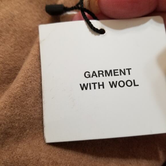 ZARA Women's Tan Wool Blend Pants Back Elastic Waist Pockets Belt Loops Sz 32 - Picture 12 of 13